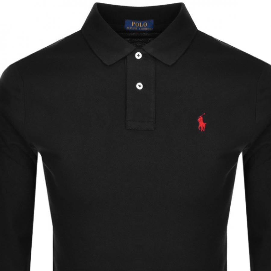 Alternative Image for ProductRalph Lauren Long Sleeve Polo T Shirt Black2